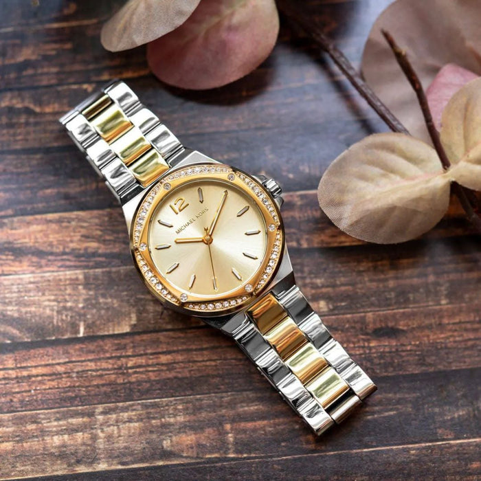 Michael Kors Lennox Three-Hand Two-Tone Stainless Steel Watch  Authentic