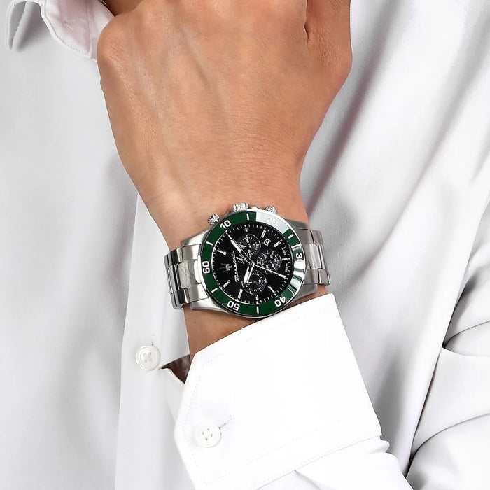 Maserati Sfida Chronograph Silver & Green - R8873600008 - Authentic