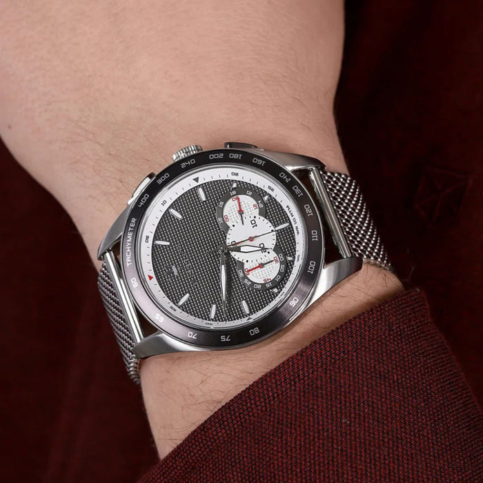 Maserati Successo Chronograph Silver Mesh Watch - R8873612008 - Authentic