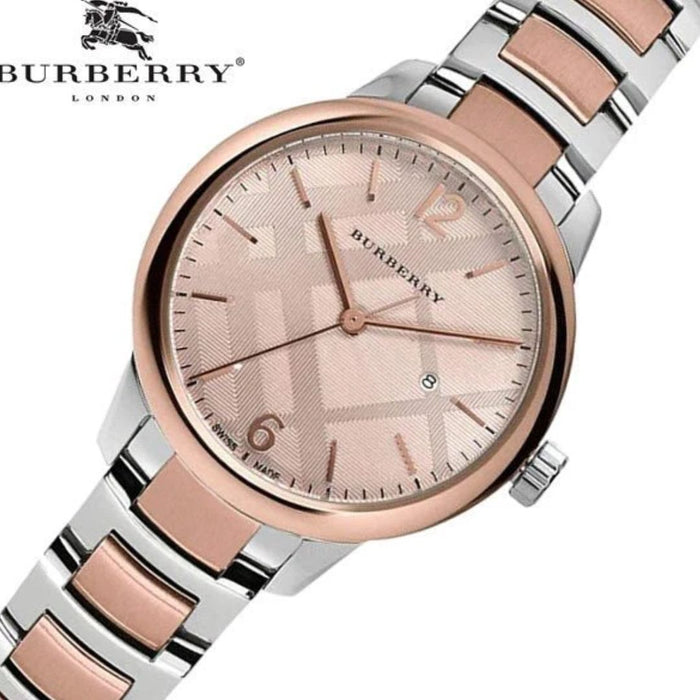 Burberry Rose & Silver Two-Tone Women's Watch - BU10117 - Authentic