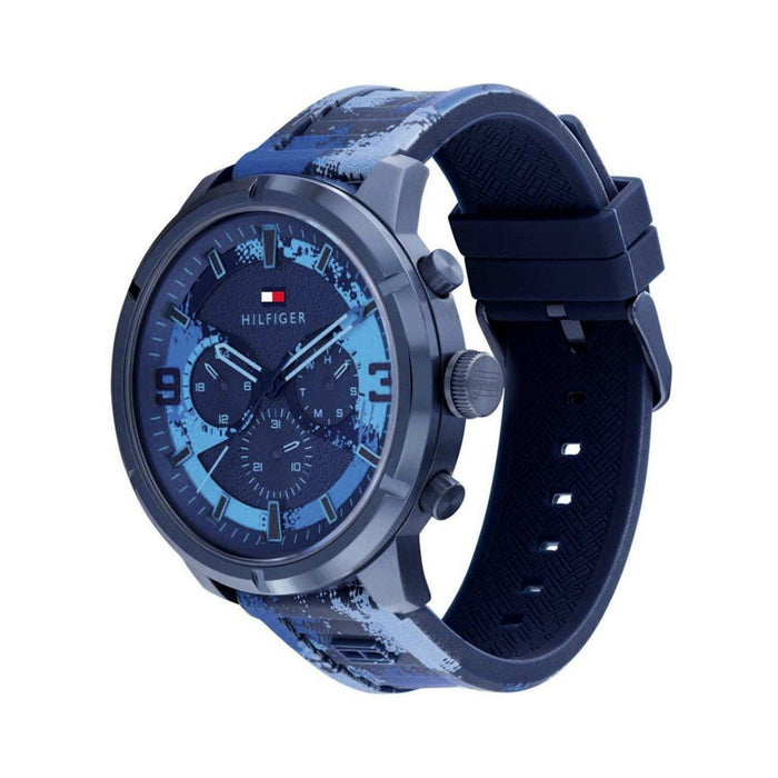 Tommy Hilfiger Gauge Camouflage Chronograph Watch – Blue Splatter Edition - 1792073 - Authentic