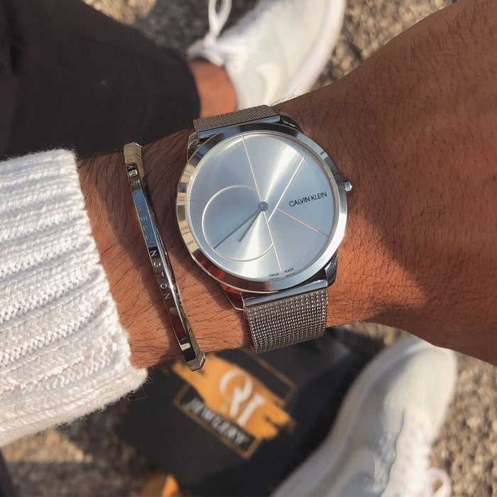 Calvin Klein Minimal Silver Mesh Watch - K3m2112z - Authentic