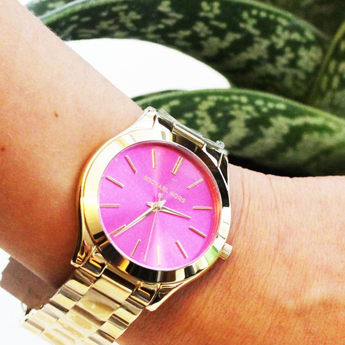 Michael Kors Runway Pink Dial Ladies Watch MK3264 Authentic