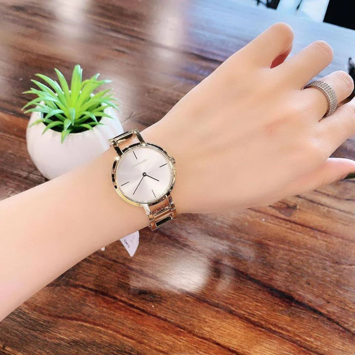Calvin Klein Supreme Gold Link Women’s Watch - K8n23546 - Authentic