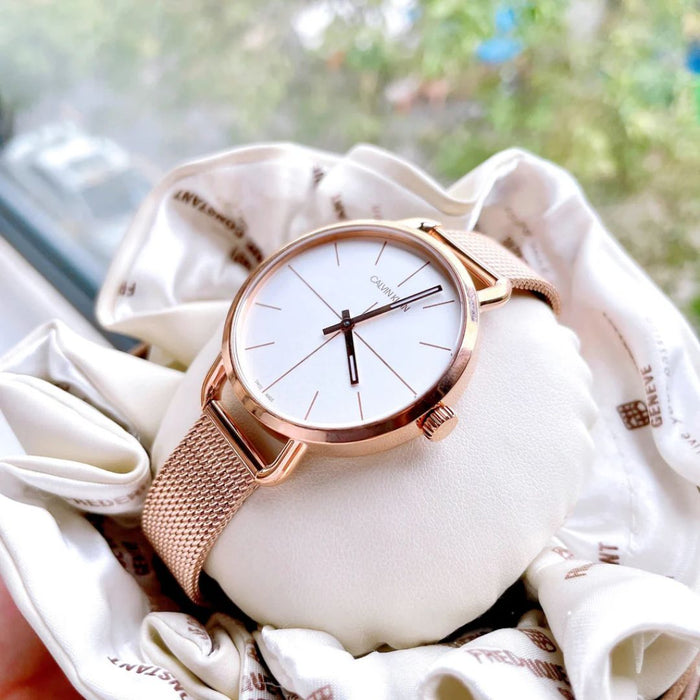 Calvin Klein Even Watch – Rose Gold White Dial - k7b23626 - Authentic