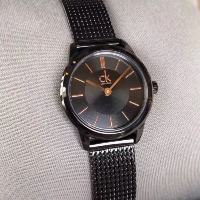 Calvin Klein Minimal Black Mesh Watch - K3m23421 - Authentic