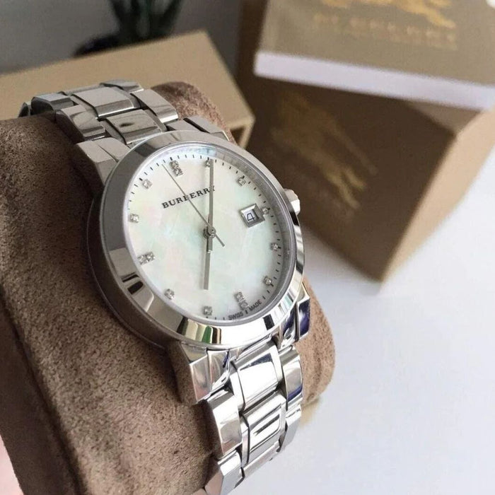 Burberry Silver Diamond Dial Women's Watch - BU9125 - Authentic