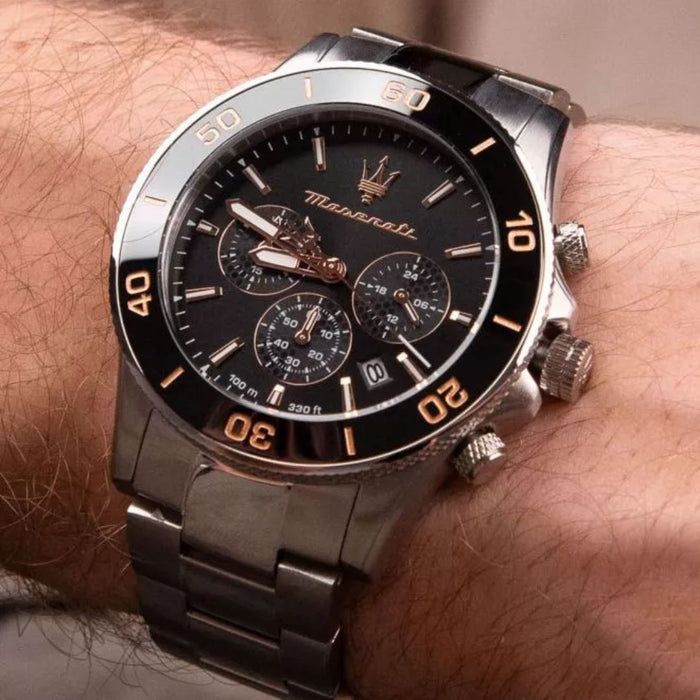 Maserati Sfida Chronograph Black Dial - R8873600003 - Authentic