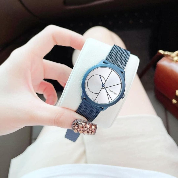 Calvin Klein Minimal Blue Silver Dial Watch - K3M52T56 - Authentic