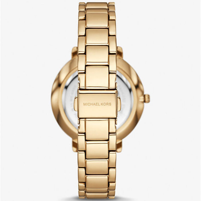 Michael Kors Pyper Three Hand White Dial Gold Steel Strap Watch For Women Authentic