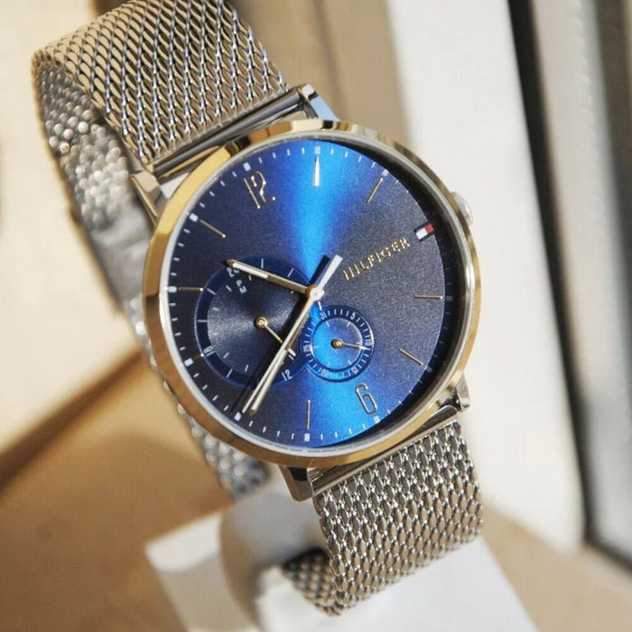 Tommy Hilfiger Sullivan Multifunction Watch – Blue Dial with Gold Bezel - 1791505 - Authentic