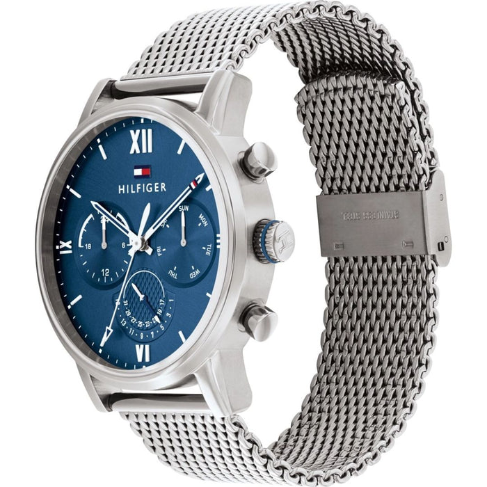 Tommy Hilfiger Blue Dial Chronograph Mesh Watch - 1791881 - Authentic