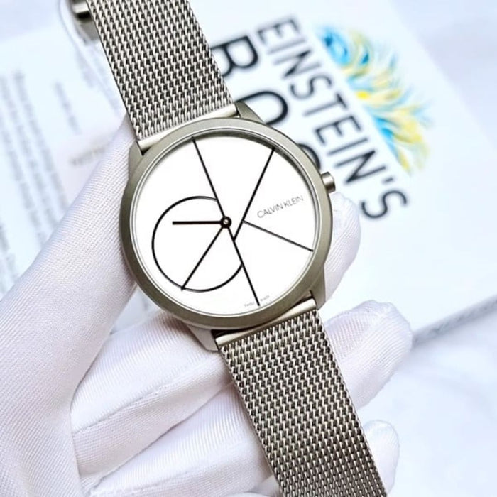 Calvin Klein Minimal Mesh Watch – CK Graphic Dial Edition - K3M5115X - Authentic