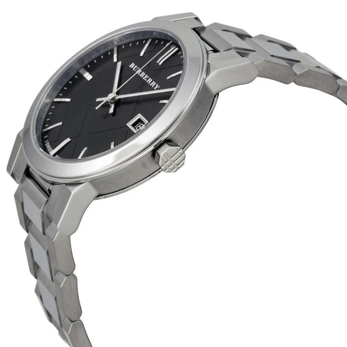 Burberry Silver Stainless Steel Watch – Black Dial - BU9001 - Authentic
