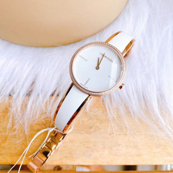 Calvin Klein Seduce White Rose Gold Women's Watch - k4e2nx1t - Authentic