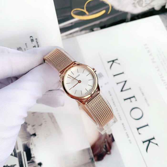 Calvin Klein Rise Rose Gold Mesh Watch - K3m23626 - Authentic
