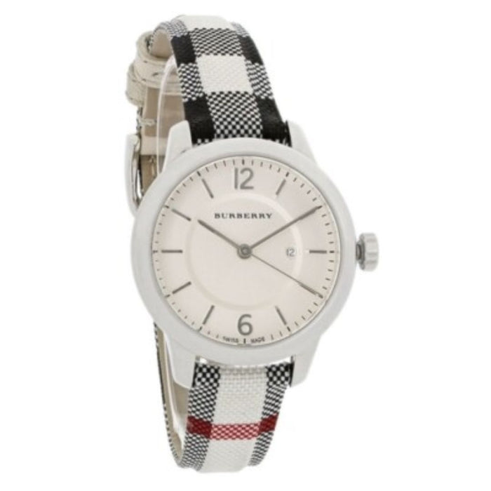 Burberry Women's Silver Dial Check Strap Watch BU10103 - Authentic