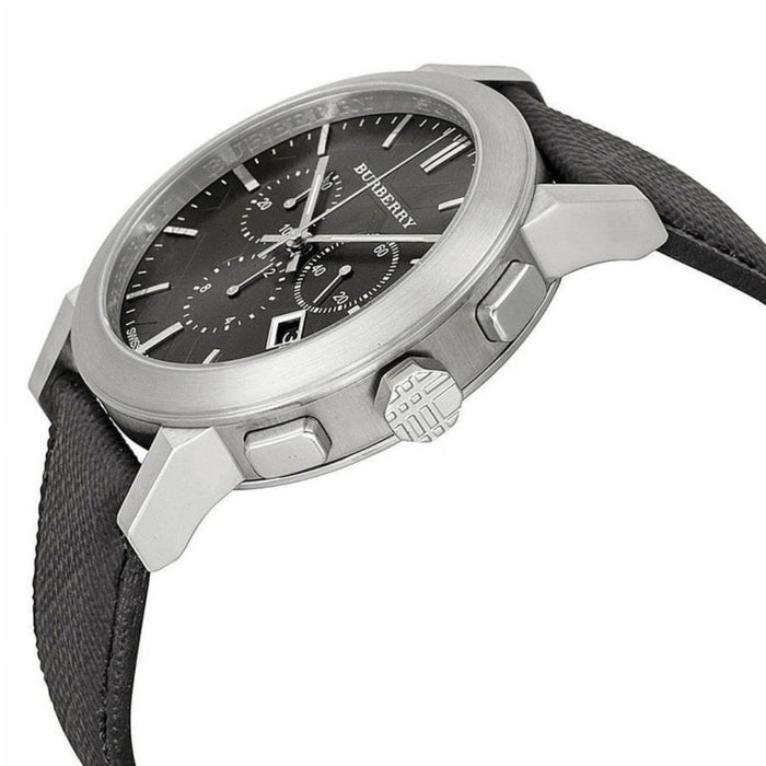 Burberry Men's Chronograph Black Leather Watch BY9362 - Authentic