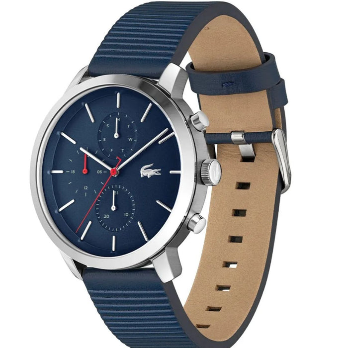 LACOSTE MENS QUARTZ LEATHER WATCH - 2011176 - Authentic