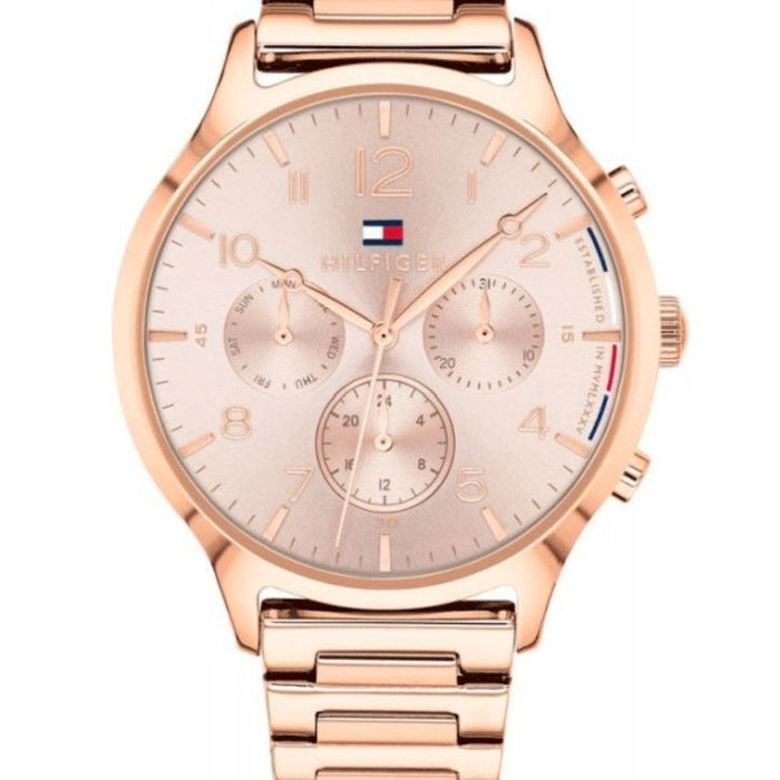 Tommy Hilfiger Women's Quartz Stainless Steel Pink Dial 38mm Watch 1781873- Authentic