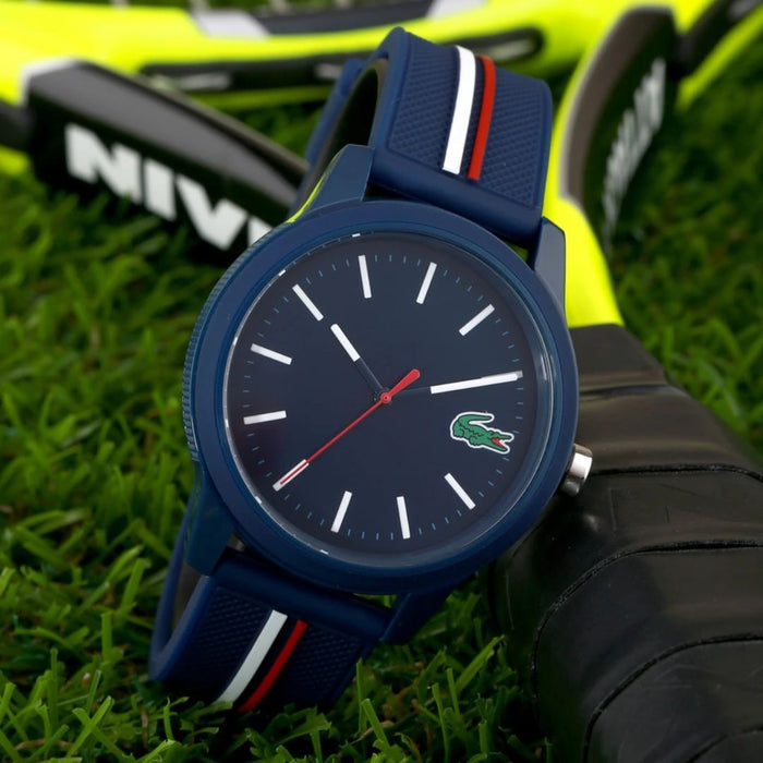 Lacoste 12.12 Navy Blue Silicone Men's Watch - 2011070 - Authentic