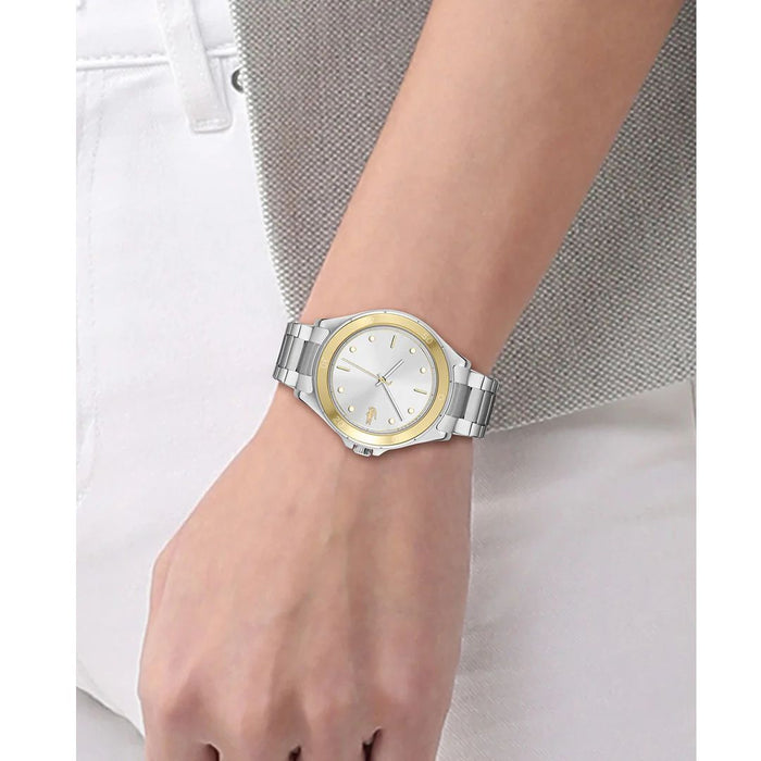 Lacoste Swing Silver Steel Silver White Dial Women's Watch 2001222 - Authentic