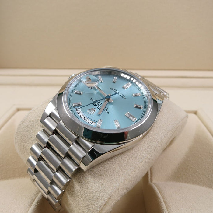 Rolex Day-Date 40mm Ice Blue Baguette