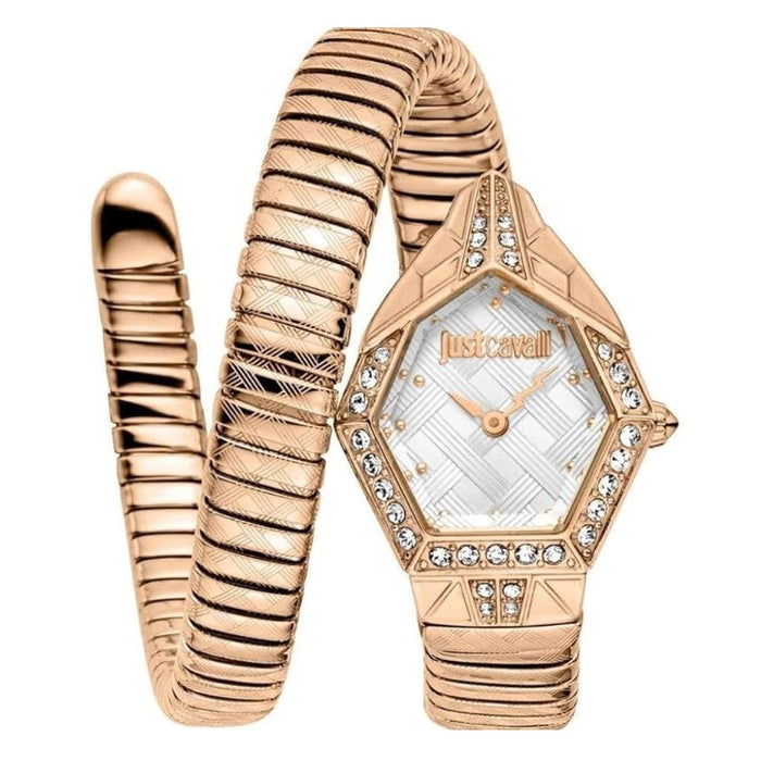 Just Cavalli Signature Snake Womens Stainless Steel Rose Gold Color Watch - JC1L303M0045 - Authentic (S)