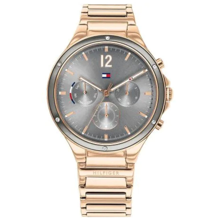 Tommy Hilfiger Eve Chronograph Quartz Grey Dial Rose Gold 1782277 - Authentic