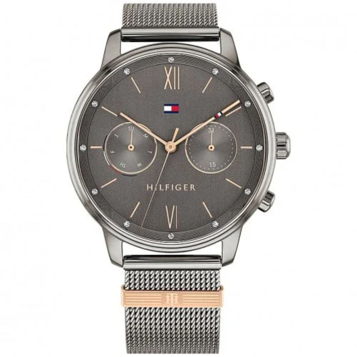 Tommy Hilfiger Grey Stainless Steel Mesh Gunmetal Dial Multi-function - 1782304 - Authentic