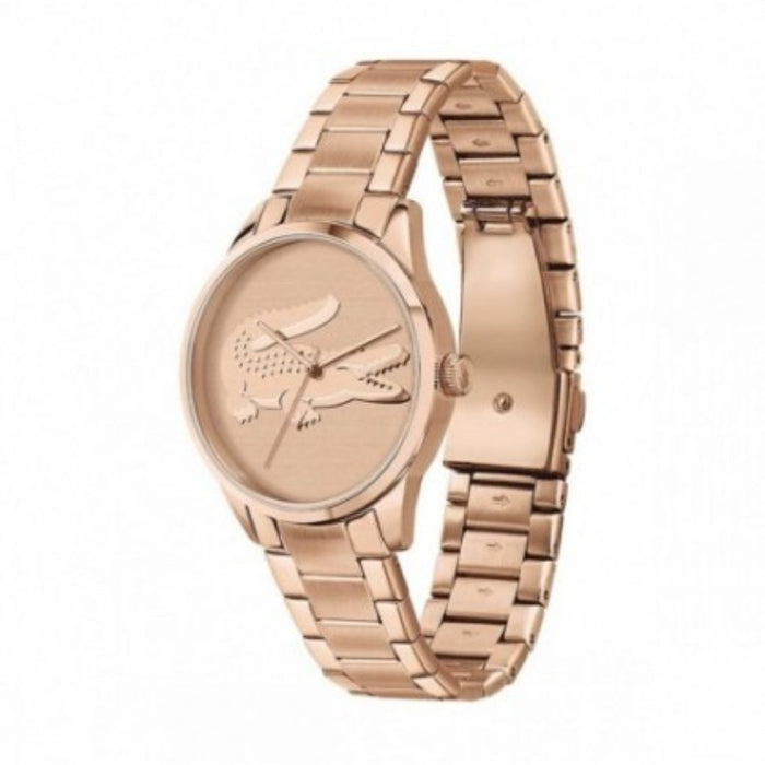 Lacoste Ladycroc Carnation Gold Steel Women's Watch 2001172 - Authentic