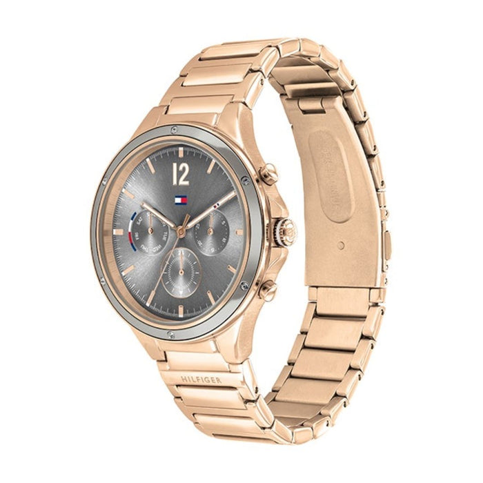 Tommy Hilfiger Eve Chronograph Quartz Grey Dial Rose Gold 1782277 - Authentic