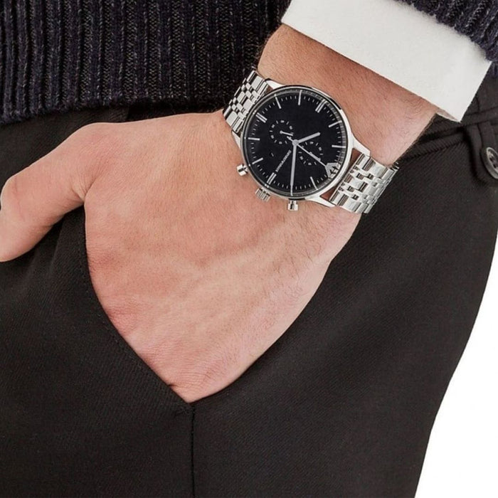 Emporio Armani AR0389 Black Dial Bracelet Watch - Authentic