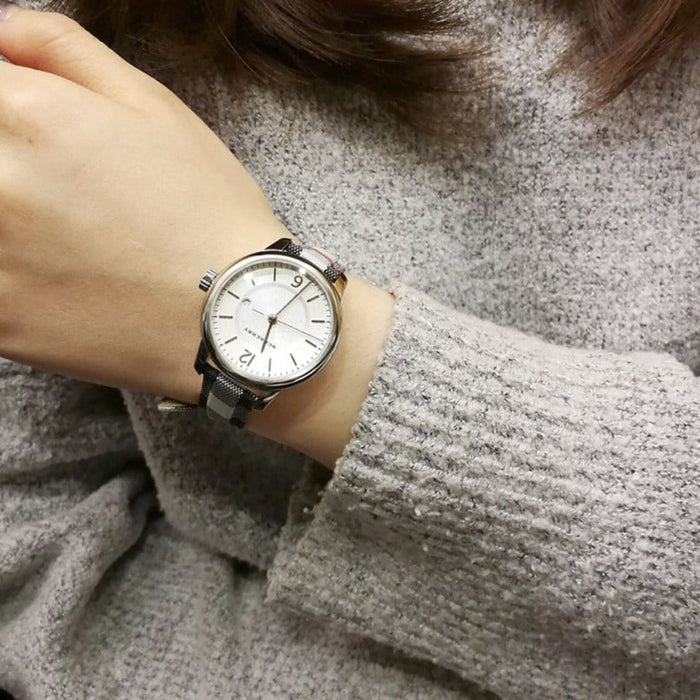 Burberry Women's Silver Dial Check Strap Watch BU10103 - Authentic