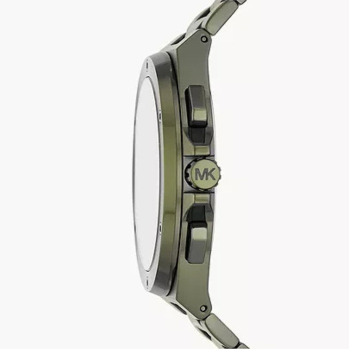 Michael Kors Lennox Chronograph Olive Stainless Steel Watch - MK9103 Authentic
