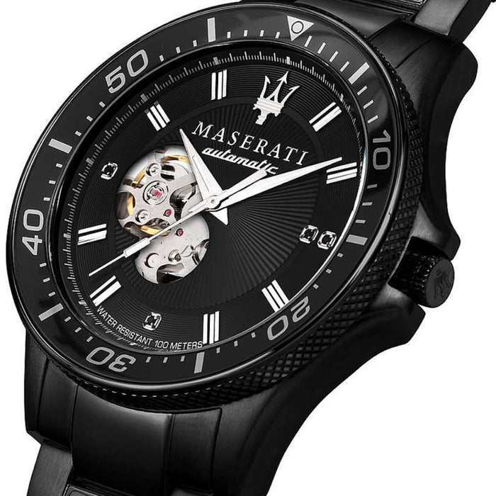 Maserati Tradizione Automatic Black Skeleton Watch Set - R8823140005 - Authentic