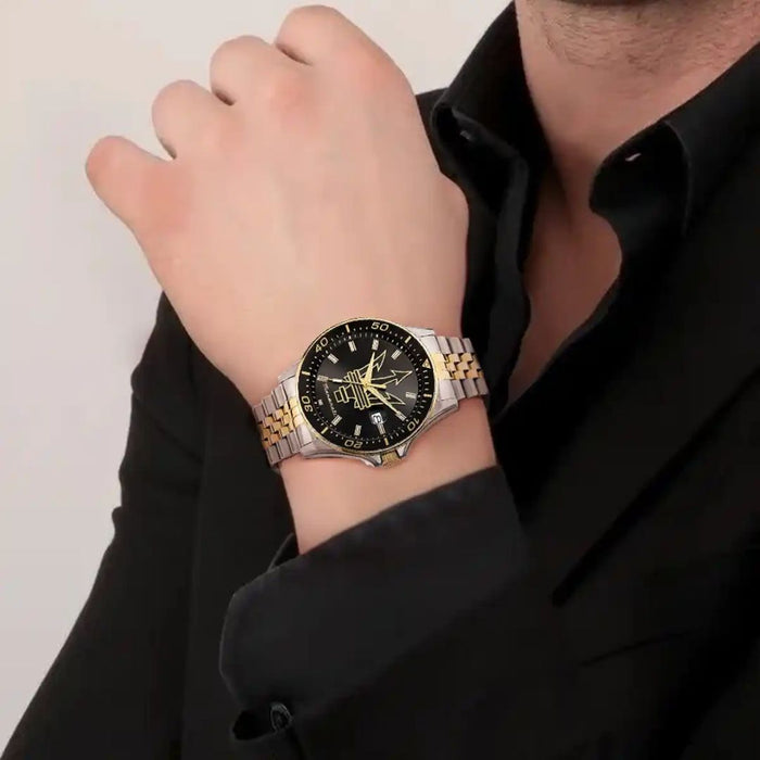 Maserati Successo Black & Gold Two-Tone Watch - R8853140009 - Authentic