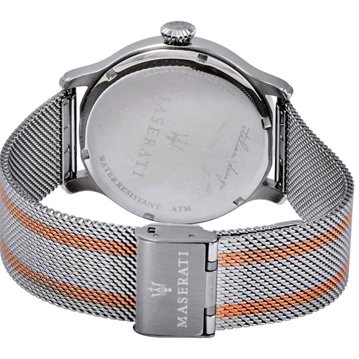 Maserati Epoca Silver Dial Two-Tone Mesh Men's Watch - R8853118005 - Authentic