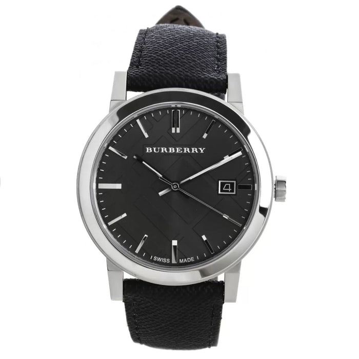 Burberry Classic Black Dial Watch with Leather Strap BU9030 - Authentic