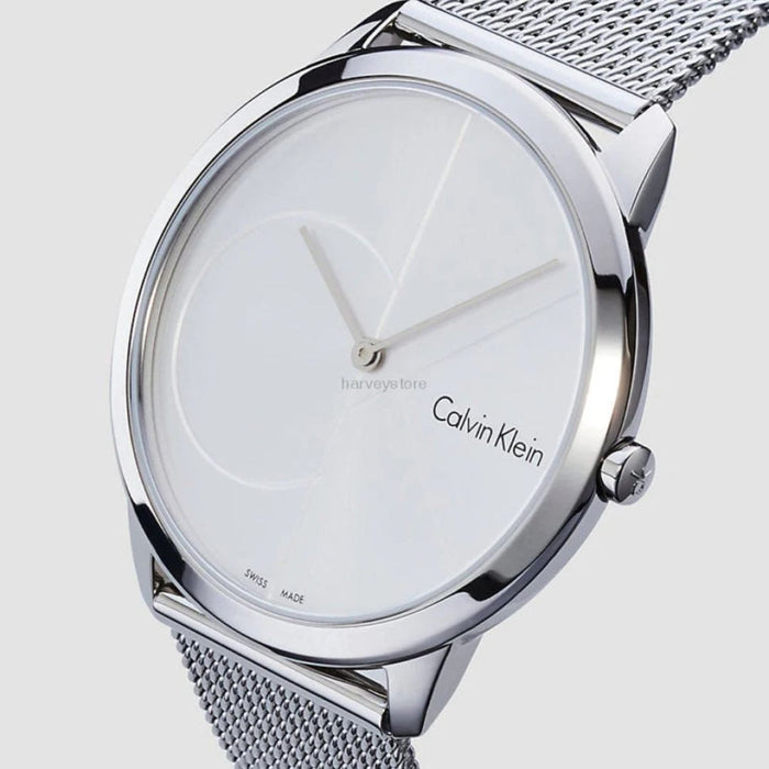 Calvin Klein Minimal Silver Mesh Watch - K3m2112z - Authentic