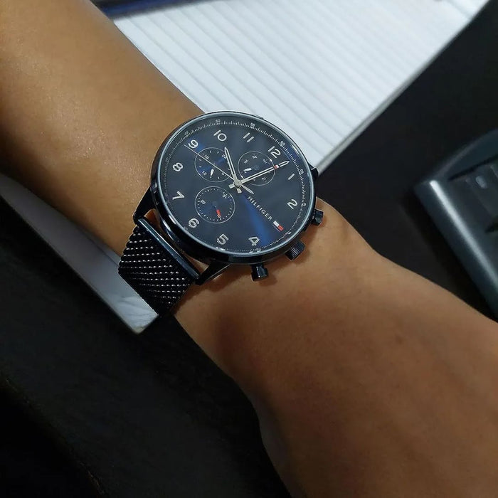 Tommy Hilfiger Daniel Mesh Chronograph Watch – All Navy Blue Edition - 1791990 - Authentic