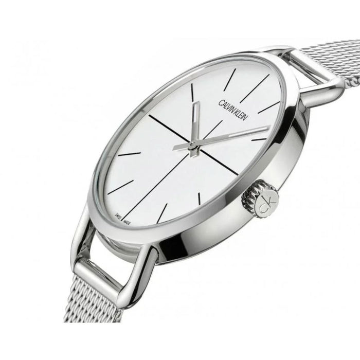 Calvin Klein Rise Silver Mesh Unisex Watch - K7B23126 - Authentic