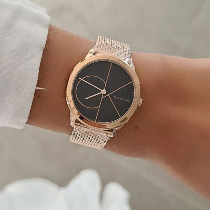 Calvin Klein Iconic Mesh Rose Gold Watch - K3m22621 - Authentic