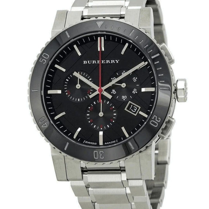Burberry Stainless Steel Chronograph Men's Watch – Black Dial - BU9380 Authentic