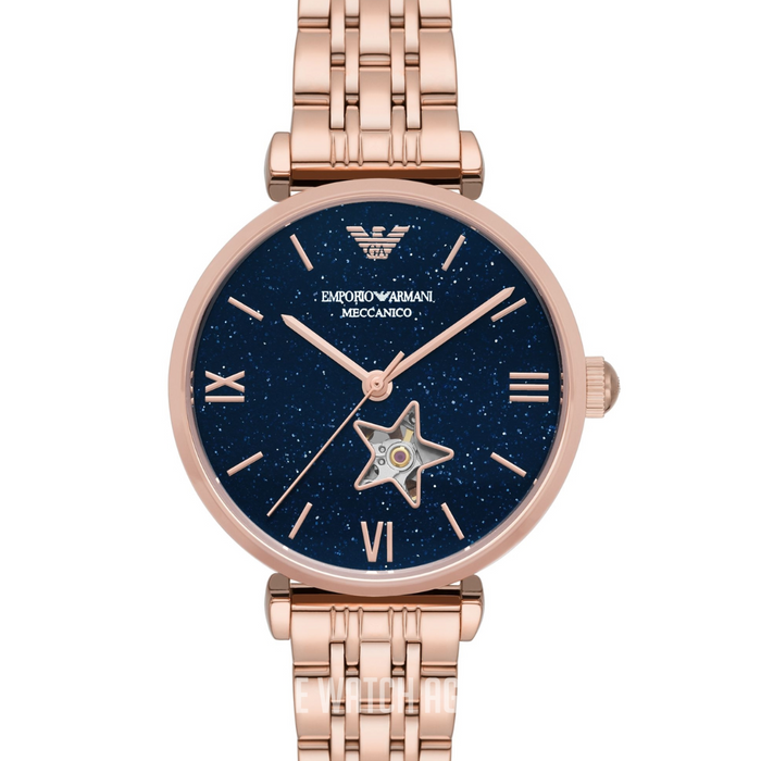 Emporio Armani Automatic Rose Gold-Tone Stainless Steel Watch Gianni AR60043 - Authentic