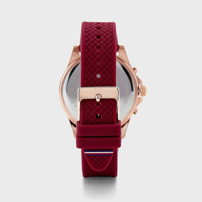 Tommy Hilfiger Haven Quartz White Dial Red Rubber Strap - 1782200 - Authentic
