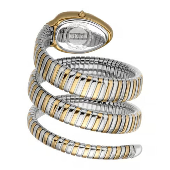 JUST CAVALLI Snake Women Watch, Gold Color Case, Dark Blue Dial - JC1L224M0075 - Authentic (S)