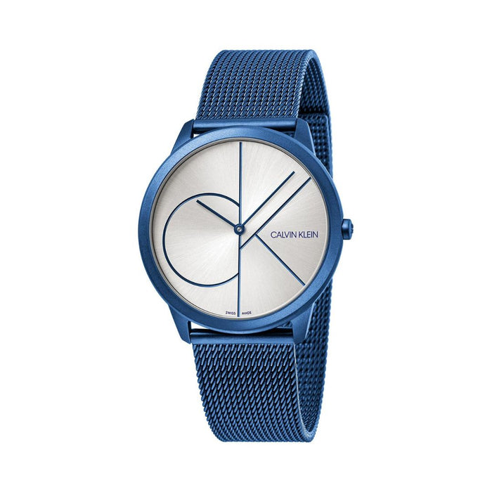 Calvin Klein Minimal Blue Silver Dial Watch - K3M52T56 - Authentic