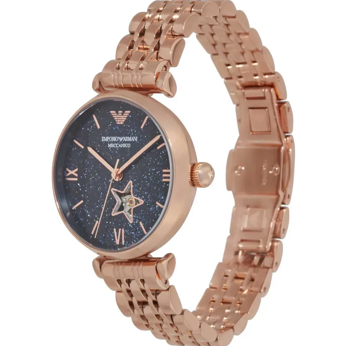 Emporio Armani Automatic Rose Gold-Tone Stainless Steel Watch Gianni AR60043 - Authentic