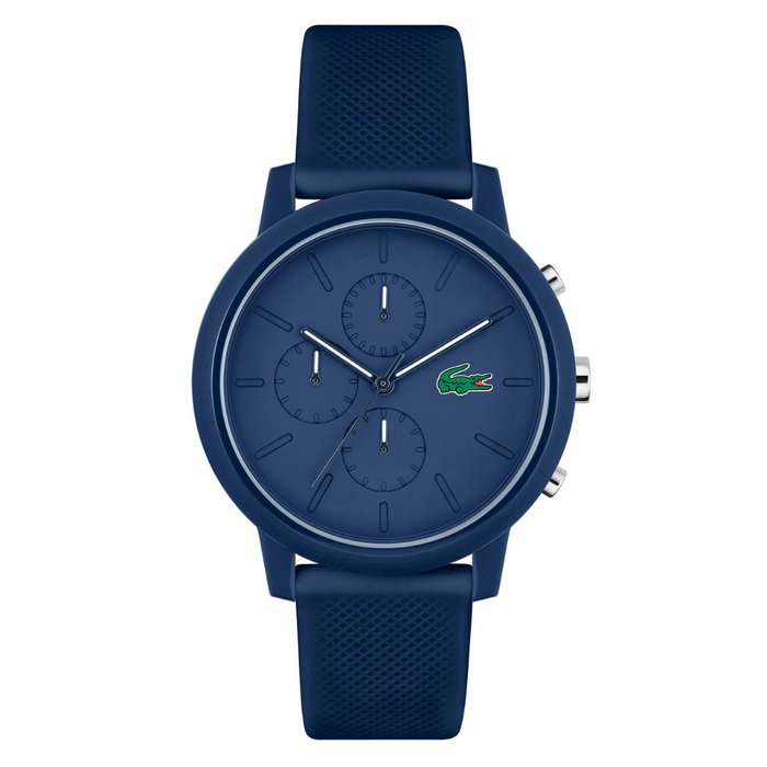 Lacoste 12.12 Navy Silicone Chronograph Men's Watch 20112244 - Authentic